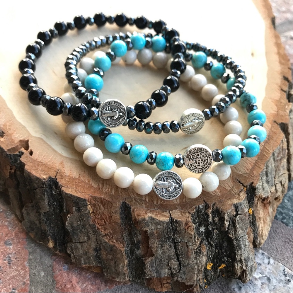 $40 All or $15 one Gemstones medal saint bracelet - Picture 4 of 8